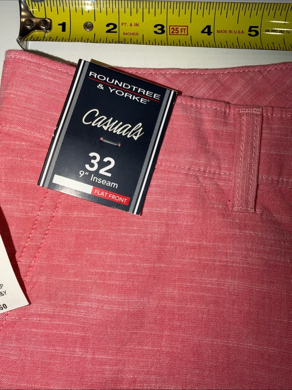 Roundtree & Yorke Coral Heather Flat Front Men’s Shorts
